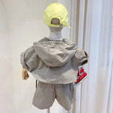 Boys Summer Suits New Short-sleeved Korean Kids Baby Comfortable with Hood Two-piece Fashion Toddler Boy Clothes